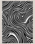 Organic Black And White Swirl Pattern Rug