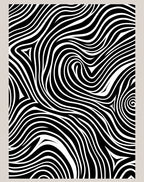 Organic Black And White Swirl Pattern Rug