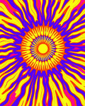 Psychedelic Sunburst Vivid Pattern Rug