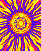 Psychedelic Sunburst Vivid Pattern Rug