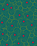 Teal Yellow Crimson Floral Swirl Rug