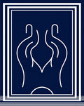 Modern Navy White Abstract Lines Rug