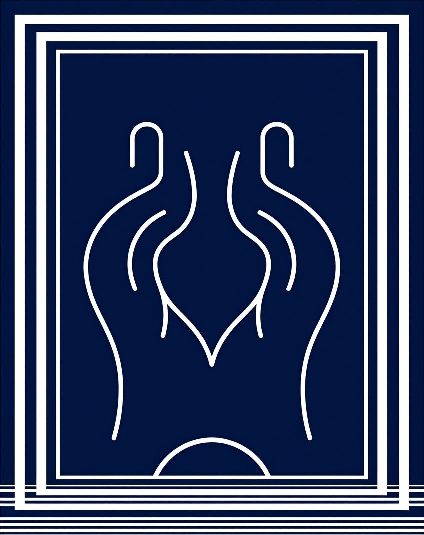 Modern Navy White Abstract Lines Rug
