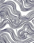 Abstract Organic Swirl Line Pattern Rug