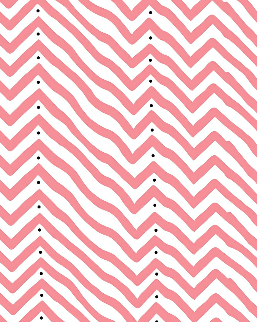 Pink Wave With 2 Rows Dots Rug
