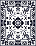 Elaborate Floral And Vine Pattern Rug