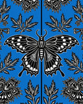 Bold Black Butterfly Branch Medallion Rug