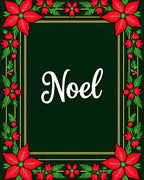 Red Poinsettia Green Border Rug
