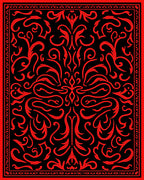 Bold Red Swirls Elegant Pattern Design Rug