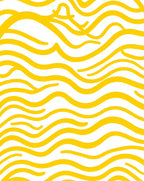 Abstract Yellow Wavy Stripes Design Rug
