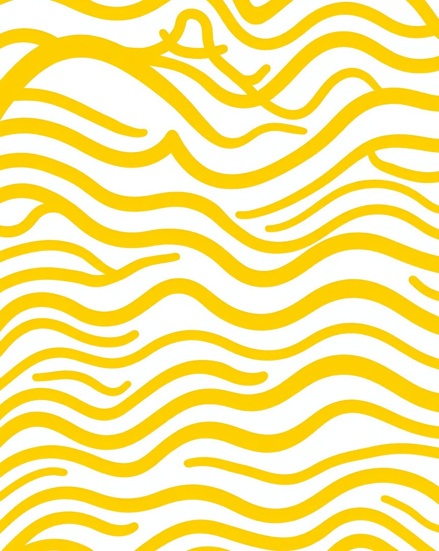 Abstract Yellow Wavy Stripes Design Rug