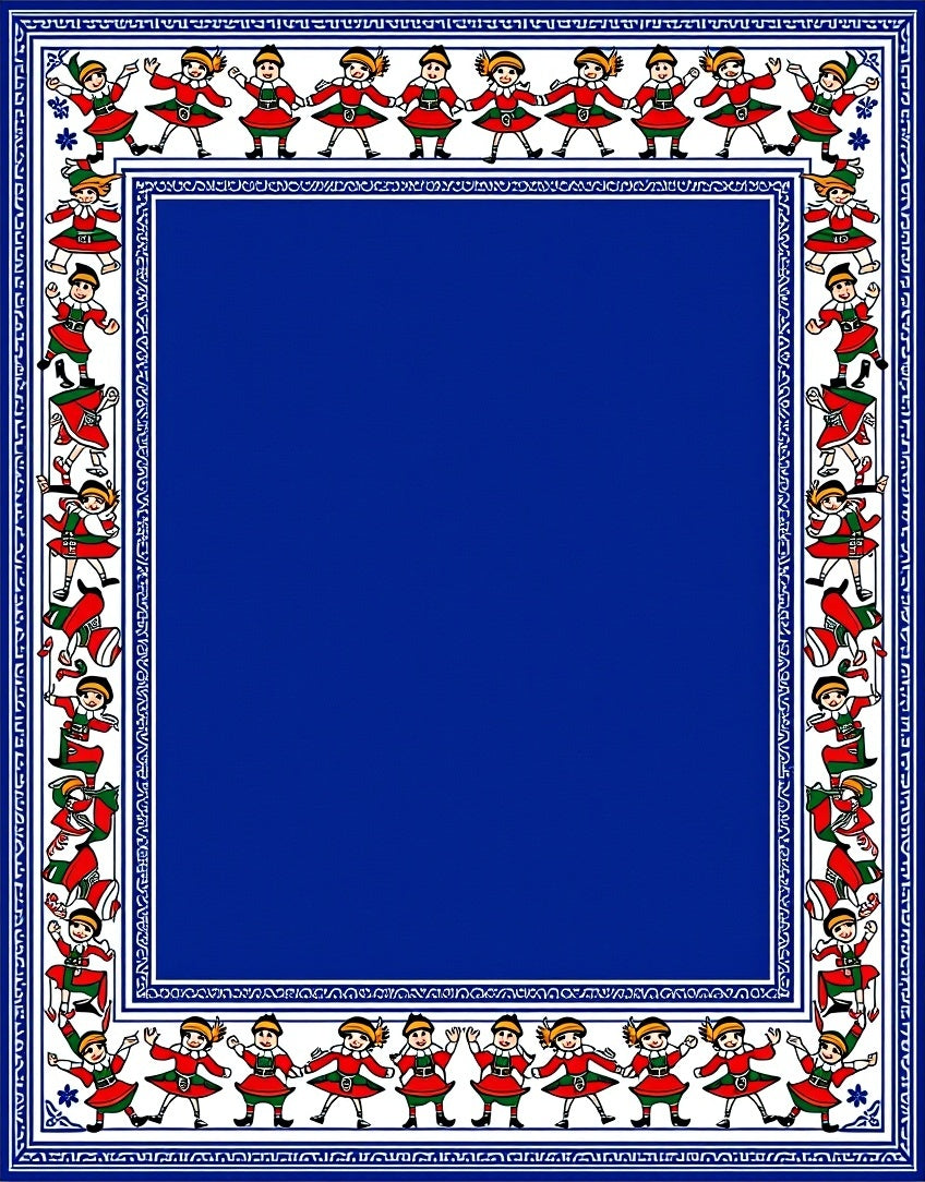 Children dancing in red green costumes Rug