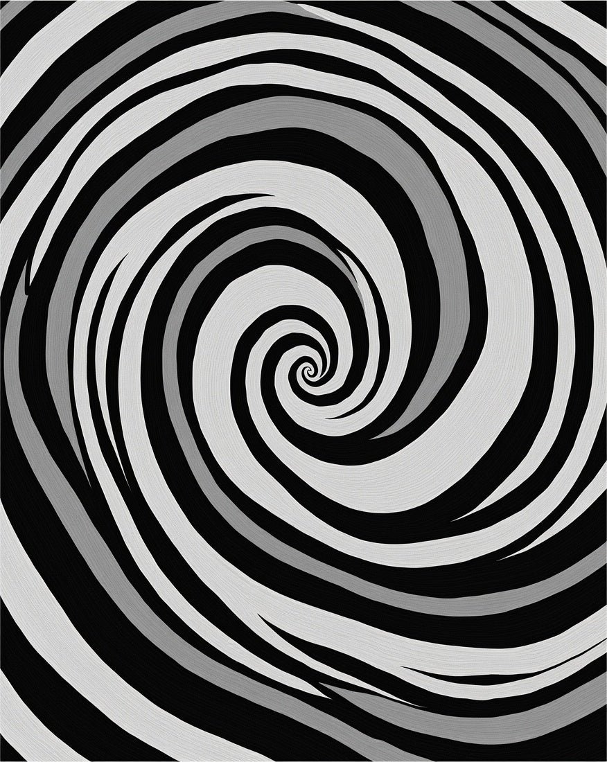 Monochrome Swirl Abstract Rug