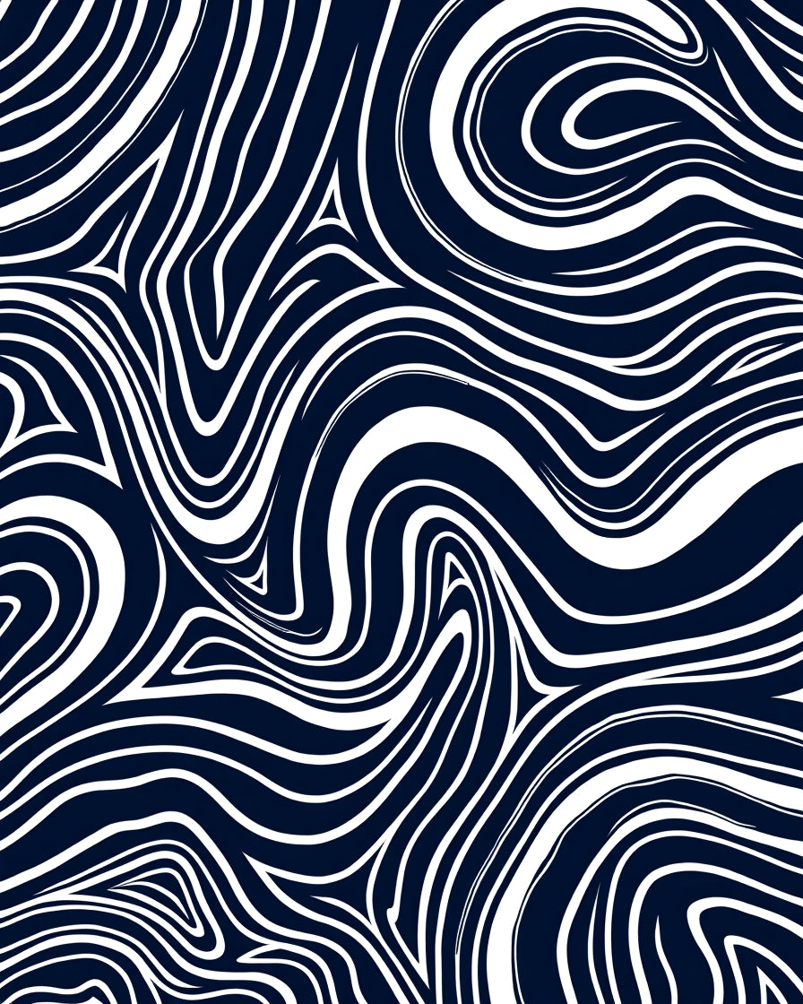 Abstract Swirls Waves Pattern Rug