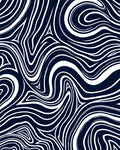 Abstract Swirls Waves Pattern Rug