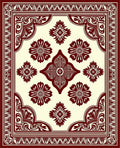 Ornate Floral Medallion Pattern Rug