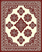 Ornate Floral Medallion Pattern Rug