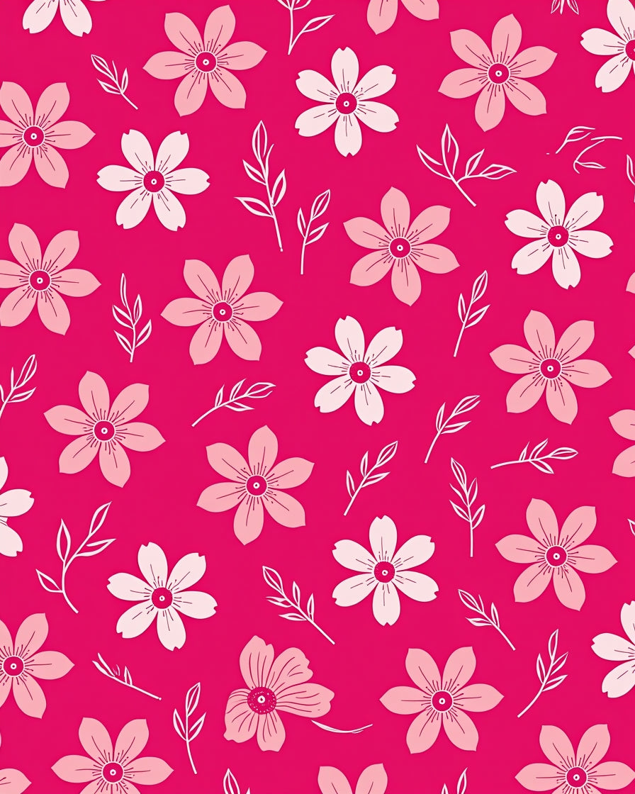 Pink Floral Delightful Pattern Rug