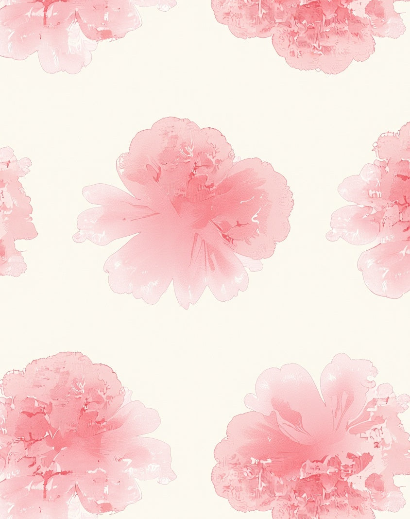 Pastel Pink Floral Imprint Rug