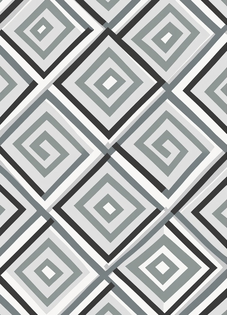 Geometric Diagonal Diamond Pattern Rug