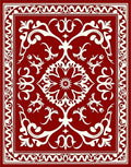 Classic Red Floral Medallion Pattern Rug