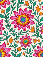 Vibrant Floral Vine Pattern Rug