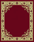 Ornate Flourish Floral Border Design Rug