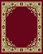 Ornate Flourish Floral Border Design Rug