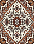 Brown Floral Mandala Pattern Rug