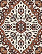 Brown Floral Mandala Pattern Rug