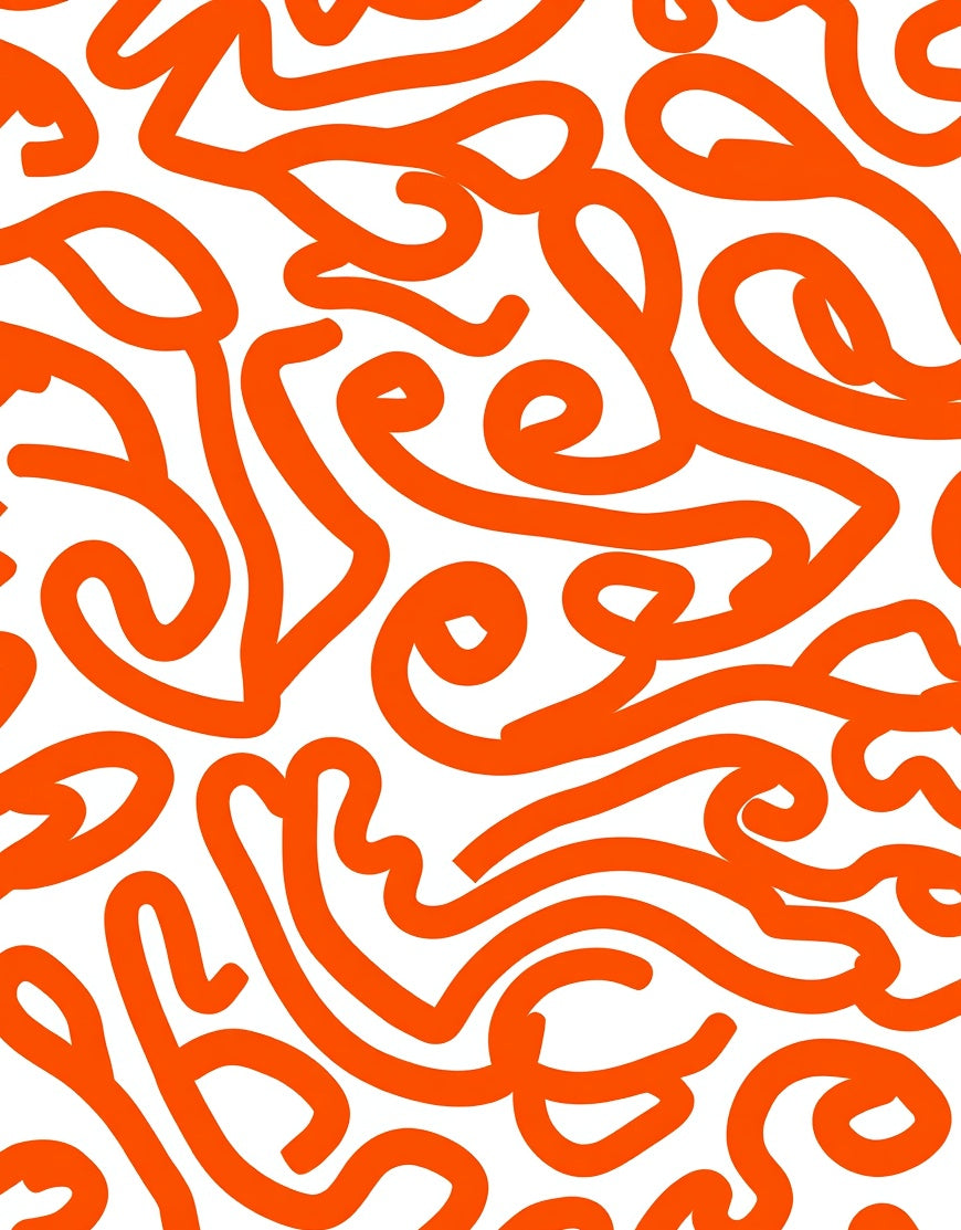 Orange Swirl Abstract Pattern Rug