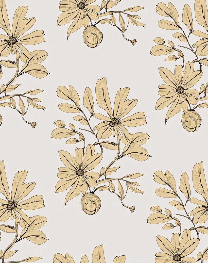 Vintage Floral Vine Pattern Rug