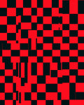 Bold Red And Black Checkerboard Pattern Rug