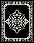 Ornate Medallion Black White Intricate Rug