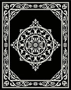Ornate Medallion Black White Intricate Rug
