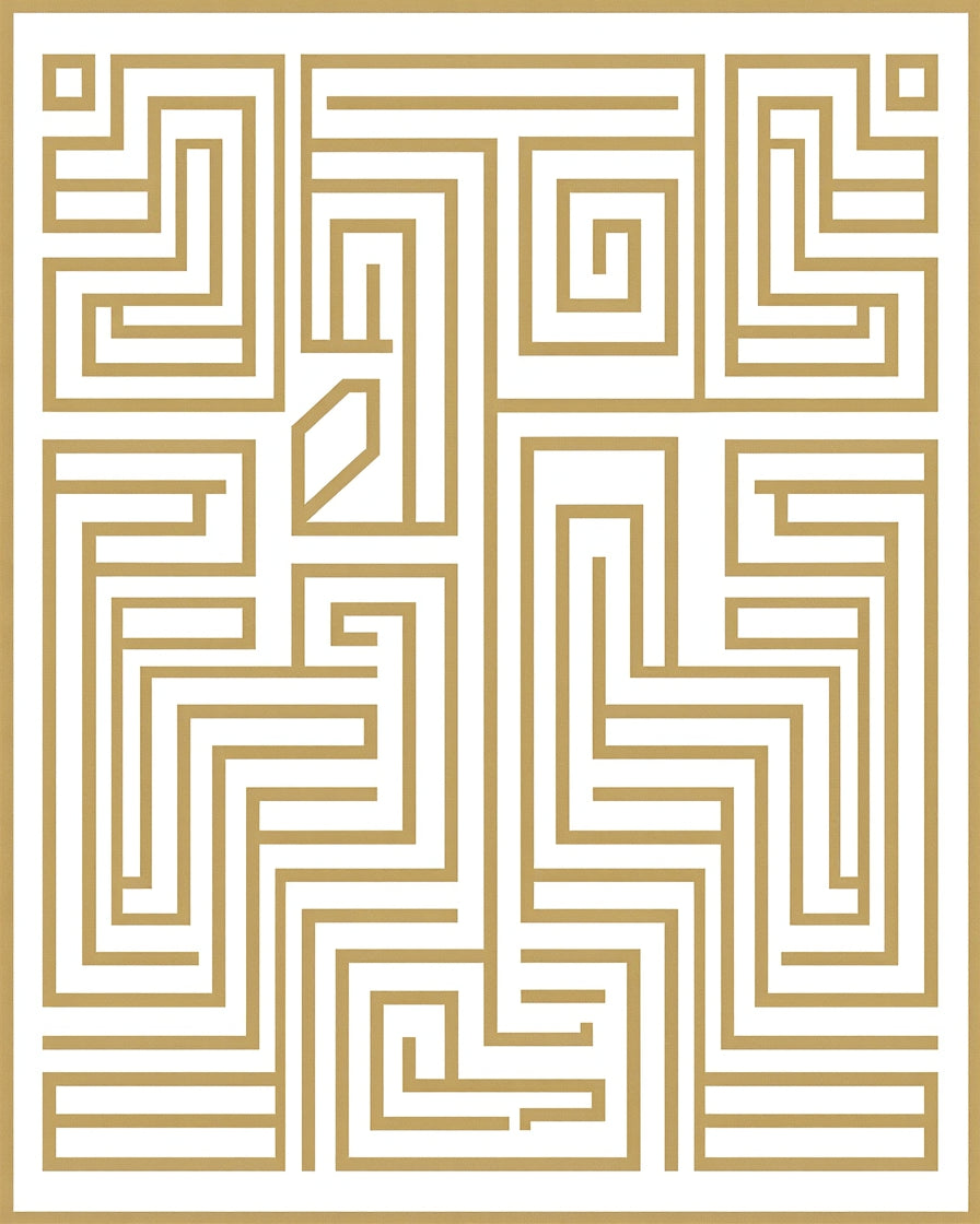 Geometric Maze Style Design Rug
