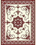 Elaborate Floral Bordered Medallion Rug