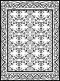 Ornate Black White Scroll Pattern Rug