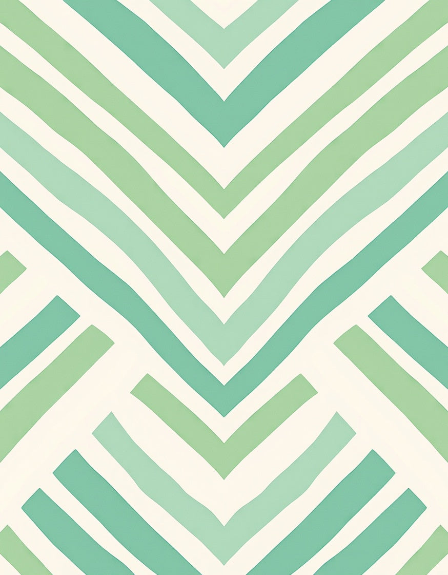 Green Aqua Chevron Pattern Rug