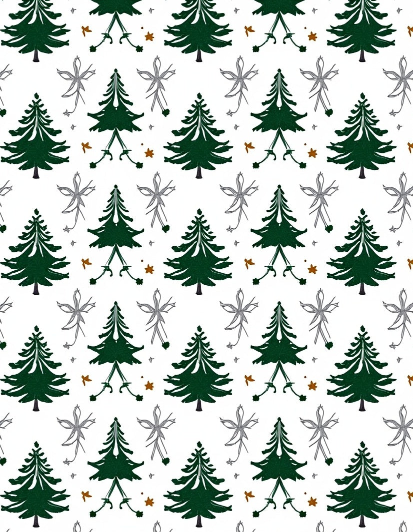 Charming Green Christmas Tree Scatter Rug