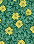 Yellow Daisy And Leaf Pattern Rug