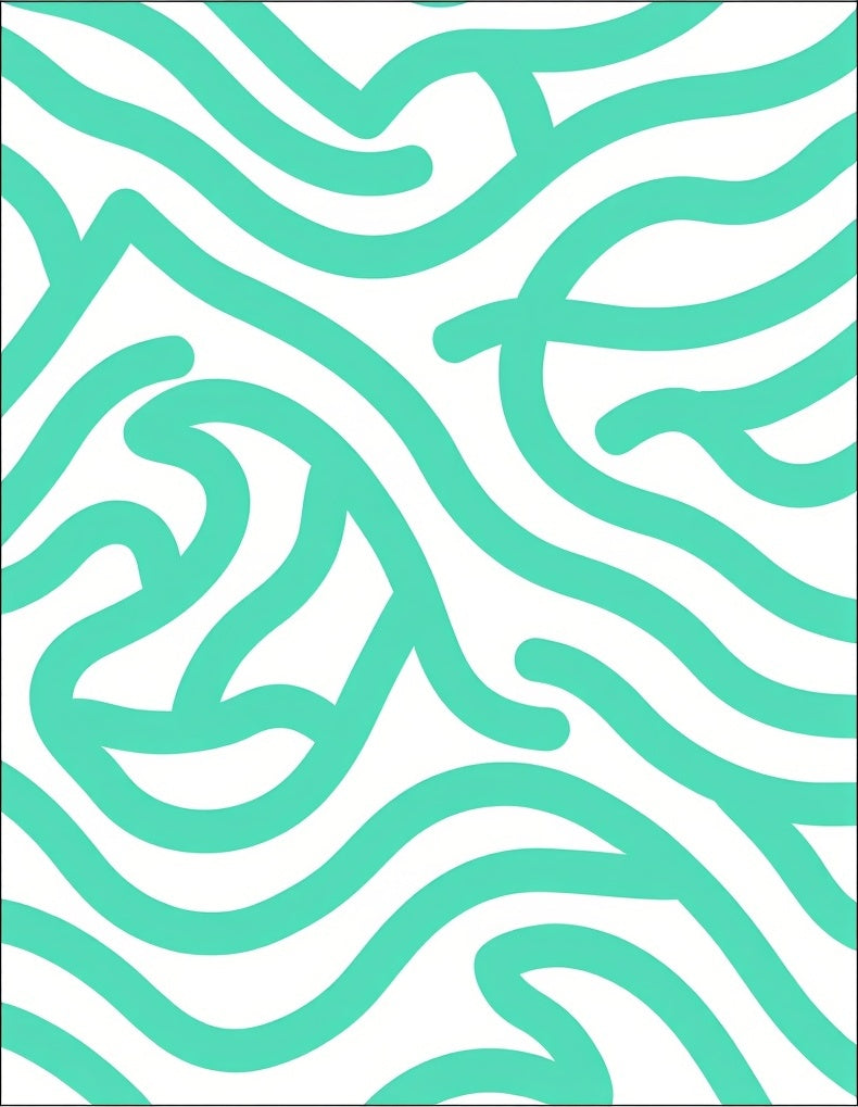 Turquoise Abstract Swirl Pattern Rug