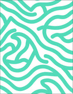 Turquoise Abstract Swirl Pattern Rug