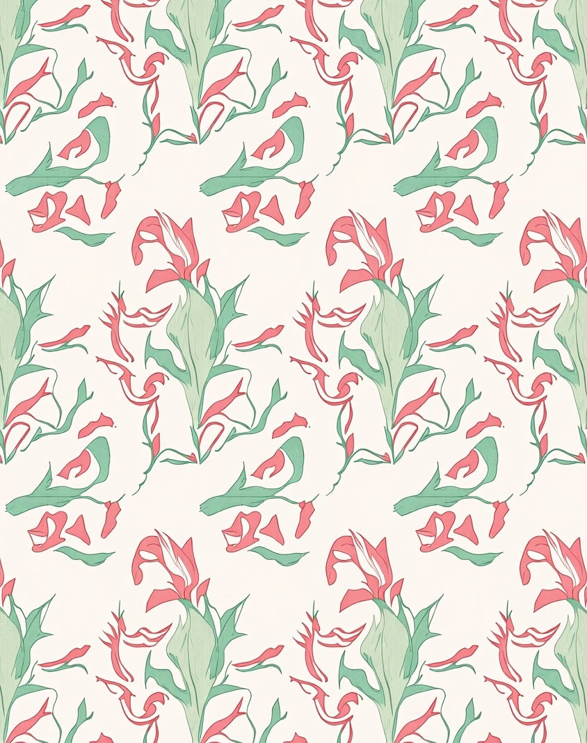 Stylized Floral Swirl Pattern Design Rug