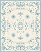 Classical Floral Sunburst Pattern Rug