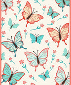 Whimsical Butterfly Floral Pattern Rug