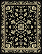 Elegant Floral Scrollwork Pattern Rug