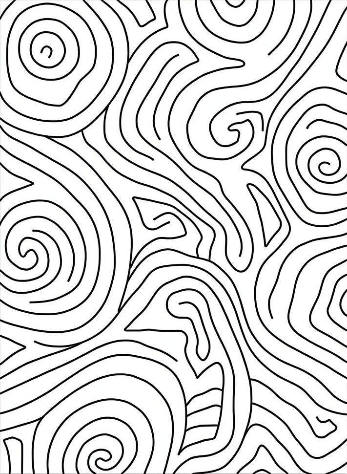 Abstract Swirl Contour Pattern Rug