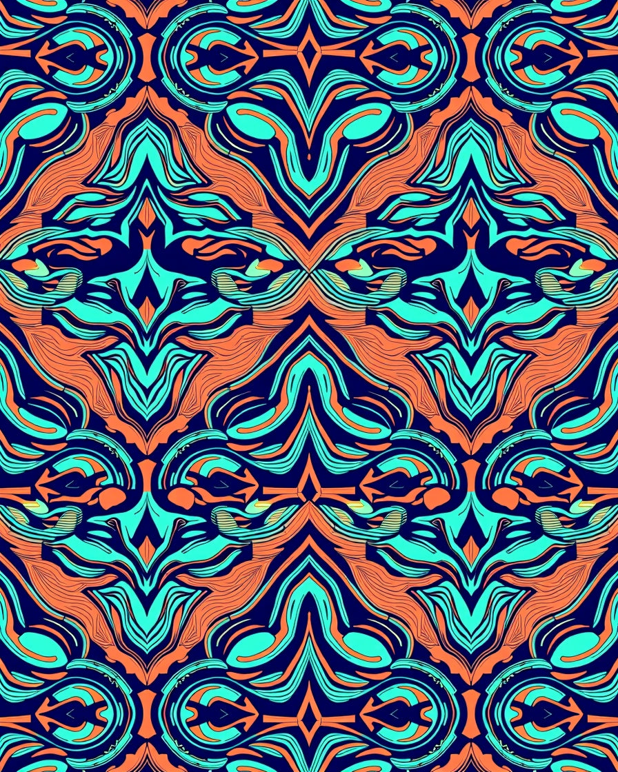 Vibrant Surreal Organic Pattern Rug