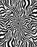 Wild Zebra Print Radial Design Rug